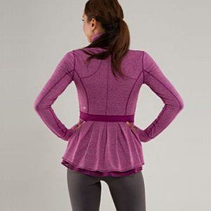 Lululemon Peplum Pleated Riding Jacket in Heathered Dewberry